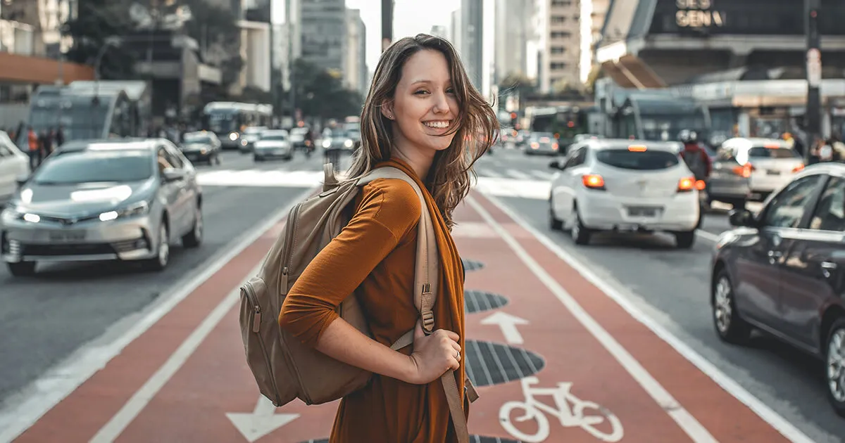 Language learner absorbing new words in everyday life