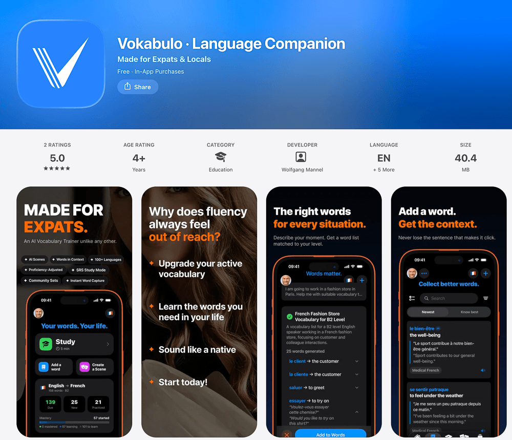 Vokabulo App Store