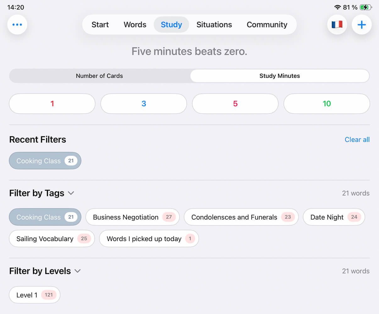 Study Filter By Tags