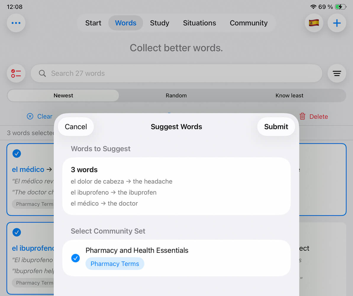 Words Suggest To Set